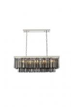  1202D40PN-SS/RC - Sydney 12 Light Polished Nickel Chandelier Silver Shade (Grey) Royal Cut Crystal