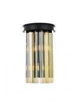  1208W8MB-GT/RC - Sydney 2 Light Matte Black Wall Sconce Golden Teak (Smoky) Royal Cut Crystal