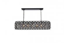  1216G50MB-SS/RC - Madison 7 Light Matte Black Chandelier Silver Shade (Grey) Royal Cut Crystal