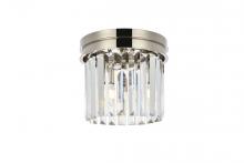  1238F12PN/RC - Sydney 3 Light Polished Nickel Flush Mount Clear Royal Cut Crystal