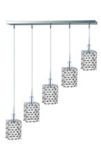  1285D-O-S-CL/SA - Mini 5 light Chrome Pendant