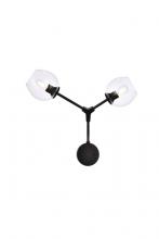 Elegant 1712W26BK - Cavoli 2 lights black wall sconce