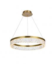  2050D22SG - Linden 22 Inch Adjustable LED Chandelier in Satin Gold