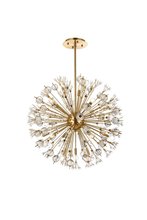  2500D32SG - Vera 32 Inch Crystal Starburst Round Pendant in Gold