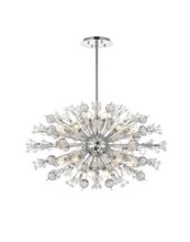  2500D36C - Vera 36 Inch Crystal Starburst Oval Pendant in Chrome