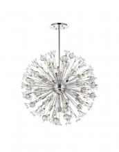 Elegant 2550D32C - Vera 32 inch crystal starburst round pendant in chrome