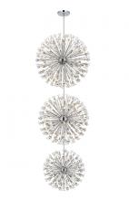  2550G50L3C - Vera 50 inch three tiers crystal starburst chandelier in chrome