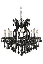  2800D26B/SS - Maria Theresa 9 light Black Chandelier