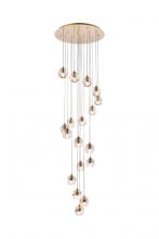  3505D20G - Eren 18 Lights Gold Pendant