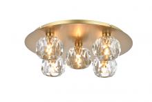  3509F16G - Graham 5 Light Ceiling Lamp in Gold