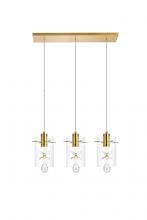  5202D24G - Hana 3 Lights Gold Pendant