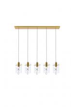  5202D36G - Hana 5 Lights Gold Pendant