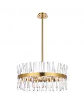  6200D25SG - Serephina 25 Inch Crystal Round Pendant Light in Satin Gold