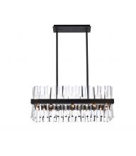  6200G30BK - Serephina 30 Inch Crystal Rectangle Chandelier Light in Black