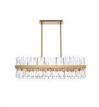  6200G42SG - Serephina 42 Inch Crystal Rectangle Chandelier Light in Satin Gold