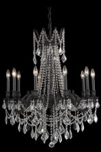  9210D28DB-GT/RC - Rosalia 10 Light Dark Bronze Chandelier Golden Teak (Smoky) Royal Cut Crystal