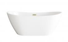  BT10372GW-BGD - 72 inch Soaking Bathtub in Glossy White with Brushed Gold Trim