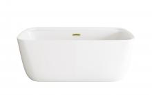  BT10559GW-BGD - 59 inch Soaking Bathtub in Glossy White with Brushed Gold Trim