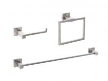  HWB-12S3RBNK - Isla 3-piece Bathroom Hardware Set in Brushed Nickel