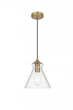  LD2244SG - Destry 8 Inch Pendant Clear Shade in Satin Gold