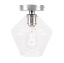 Elegant LD2254C - Gene 1 Light Chrome and Clear Glass Flush Mount