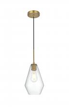  LD2260SG - Gene 7 Inch Pendant Clear Shade in Satin Gold