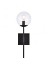  LD2359BK - Neri 1 light black and clear glass wall sconce