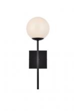  LD2360BK - Neri 1 light black and white glass wall sconce