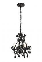  LD5018D12BK - Kato Collection Pendant D12.6 H16.3 Lt:4 Polished Black Finish