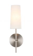  LD6004W5BN - Mel 1 Light Burnished Nickel and White Shade Wall Sconce