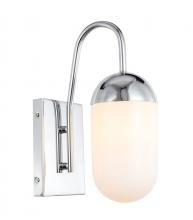  LD6171C - Kace 1 Light Chrome and Frosted White Glass Wall Sconce