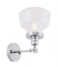  LD6235C - Lyle 1 Light Chrome and Clear Seeded Glass Wall Sconce