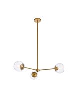  LD646D32BR - Briggs 32 Inch Pendant in Brass with Clear Shade