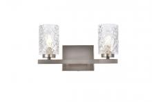  LD7026W14SN - Cassie 2 lights bath sconce in satin nickel with clear shade