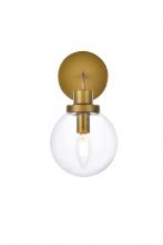  LD7031W8BR - Hanson 1 Light Bath Sconce in Brass with Clear Shade