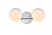  LD7305W13CH - Majesty 2 light Chrome and frosted white Bath Sconce