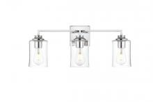  LD7314W23CH - Ronnie 3 Light Chrome and Clear Bath Sconce