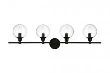  LD7318W38BLK - Jaelynn 4 Light Black and Clear Bath Sconce