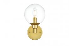  LD7318W6BRA - Jaelynn 1 Light Brass and Clear Bath Sconce