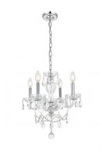  LD7834D17C - Elle Collection Pendant D17in H18in Lt:4 Chrome Finish