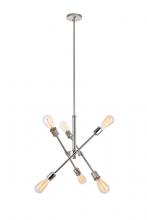  LD8016D18PN - Axel 6 Lights Polished Nickel Pendant