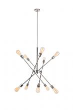  LD8018D28PN - Axel 10 Lights Polished Nickel Pendant