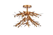 Elegant LD810F19GL - Priscilla 18.5 inch flush mount in gold leaf