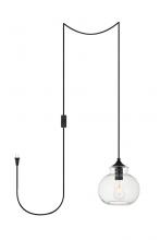  LDPG2245BK - Destry 1 Light Black plug-in Pendant With Clear Glass