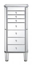  MF6-1003SC - 7 Drawer Jewelry Armoire 18 In.x12 In.x41 In. in Silver Clear