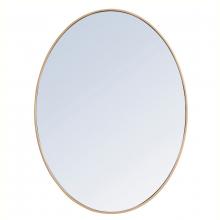  MR4630BR - Metal Frame Oval Mirror 40 Inch in Brass