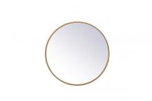  MR4821BR - Metal Frame Round Mirror 21 Inch in Brass