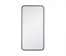  MR801836BK - Soft corner metal rectangular mirror 18x36 inch in Black