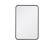  MR802030BK - Soft Corner Metal Rectangular Mirror 20x30 Inch in Black