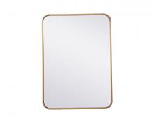  MR802230BR - Soft corner metal rectangular mirror 22x30 inch in Brass